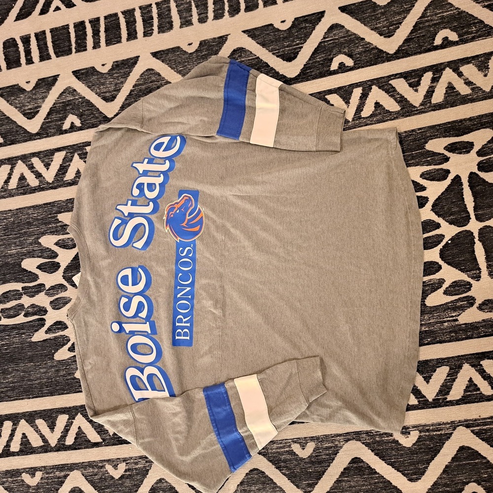 Knights Apparel Boise State Broncos Spirit Jersey Gray Long Sleeve XL